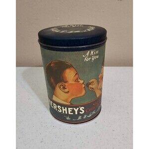 Vintage Hershey's Milk Chocolate A Kiss For You Collectible Tin Canister